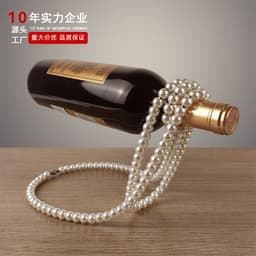 image-Personalized Pearl Necklace Wine Rack - Elegant