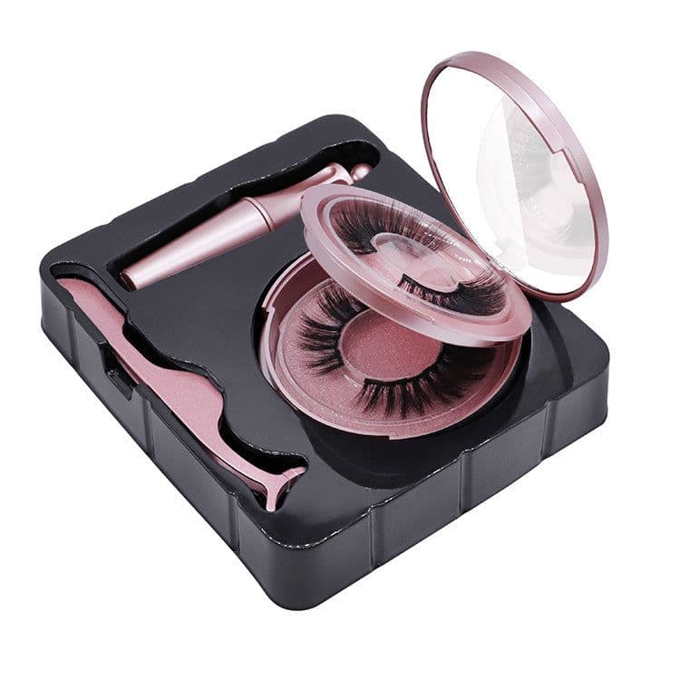 image-Magnetic False Eyelashes Set - 2 Pairs Glue-Free Natural