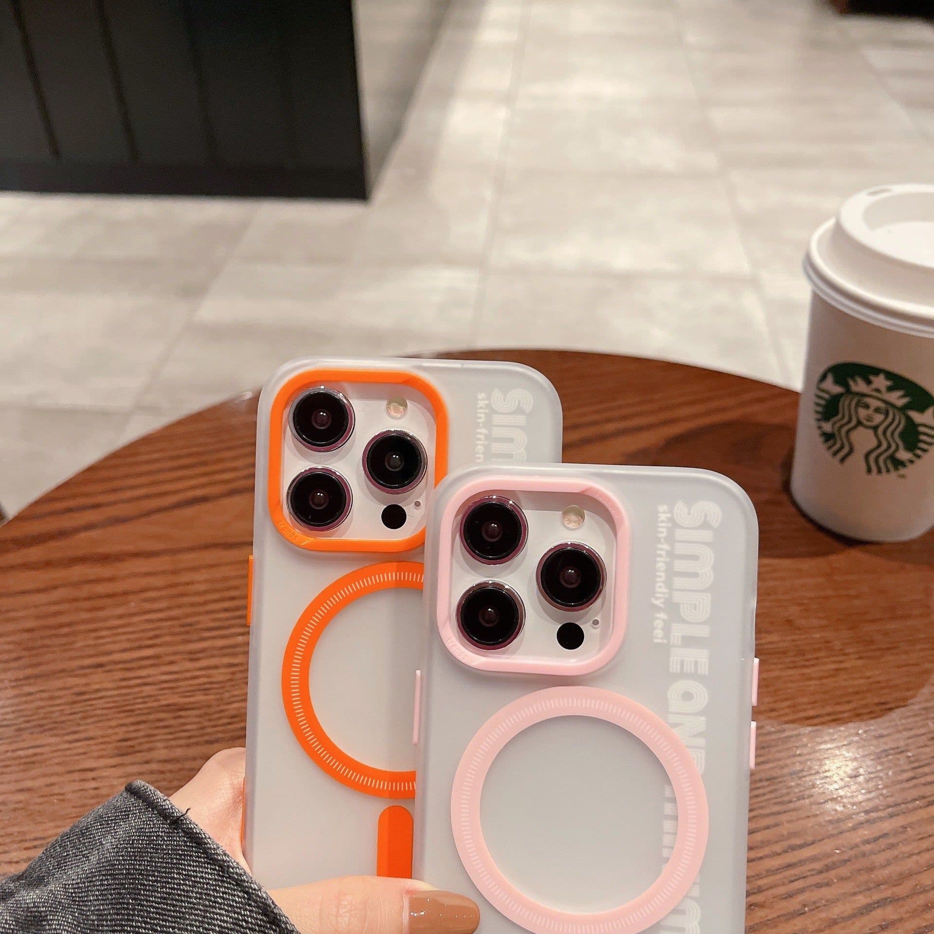 image-iPhone 15 Pro Magnetic Case Frosted - Shockproof Orange