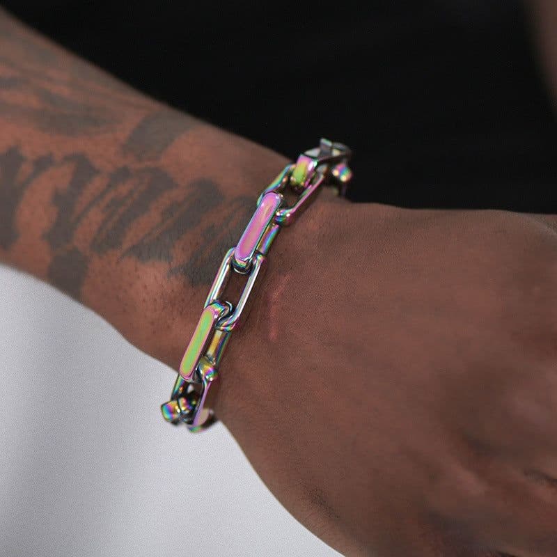 image-Titanium Steel Bracelet - Silver 21cm Unisex Couple Style