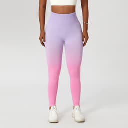 image-Gradient Seamless Yoga Leggings - Violet High Waist