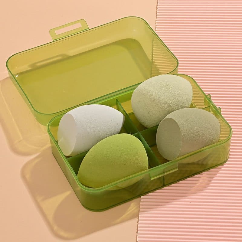 image-Beauty Egg Makeup Sponge Set - Foundation Brush & Powder Puff