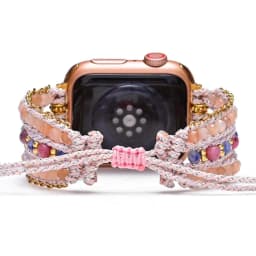image-Bohemian Apple Watch Strap Pink Woven Stone