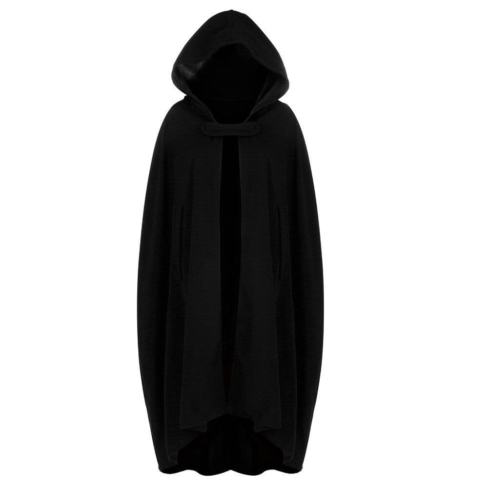 image-Hooded Wool Cloak Coat Women Grey XL Extended