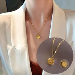 image-Titanium Steel Diamond Necklace - Women's Clavicle Chain