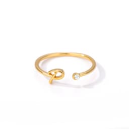 image-Cross-border simple letter ring English letter ring women's opening adjustable ring name ring spot