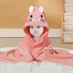 image-Mu Mu Xiong Baby Swaddle Quilt - Elk Coffee Coral Fleece 105cm Newborn