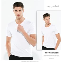 image-Men's Ice Silk T-Shirt Short Sleeve Quick Dry Black