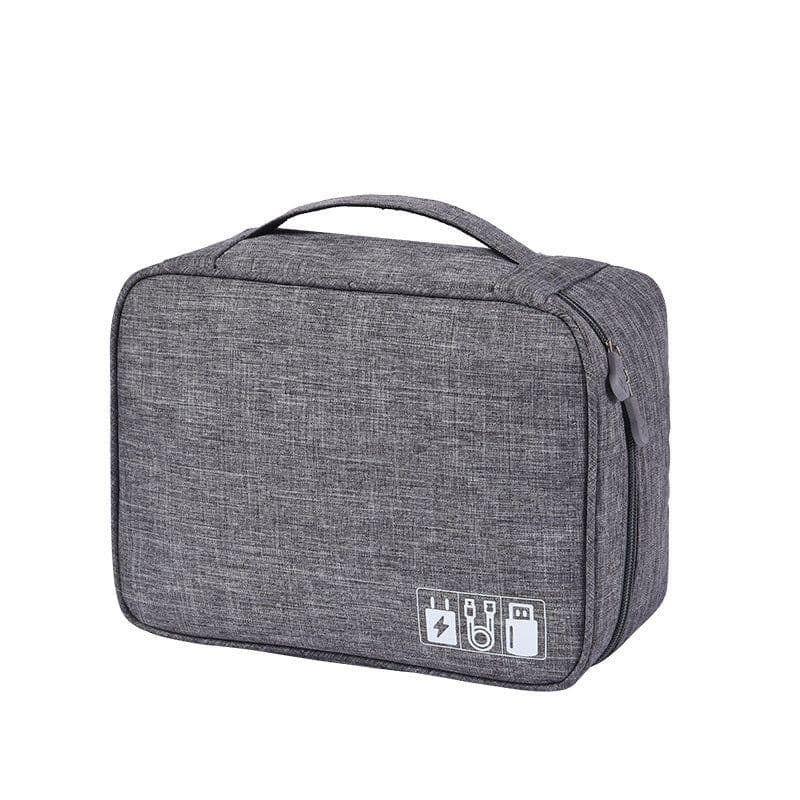 image-Cross-border cation charger storage bag Portable data cable mobile phone storage bag Waterproof three-layer digital bag
