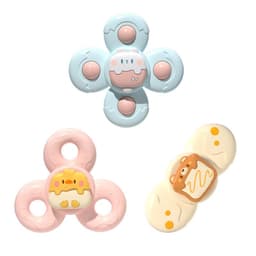 image-Baby spinner suction cup toy children's flower spinning top baby bath play table and chair suction cup toy