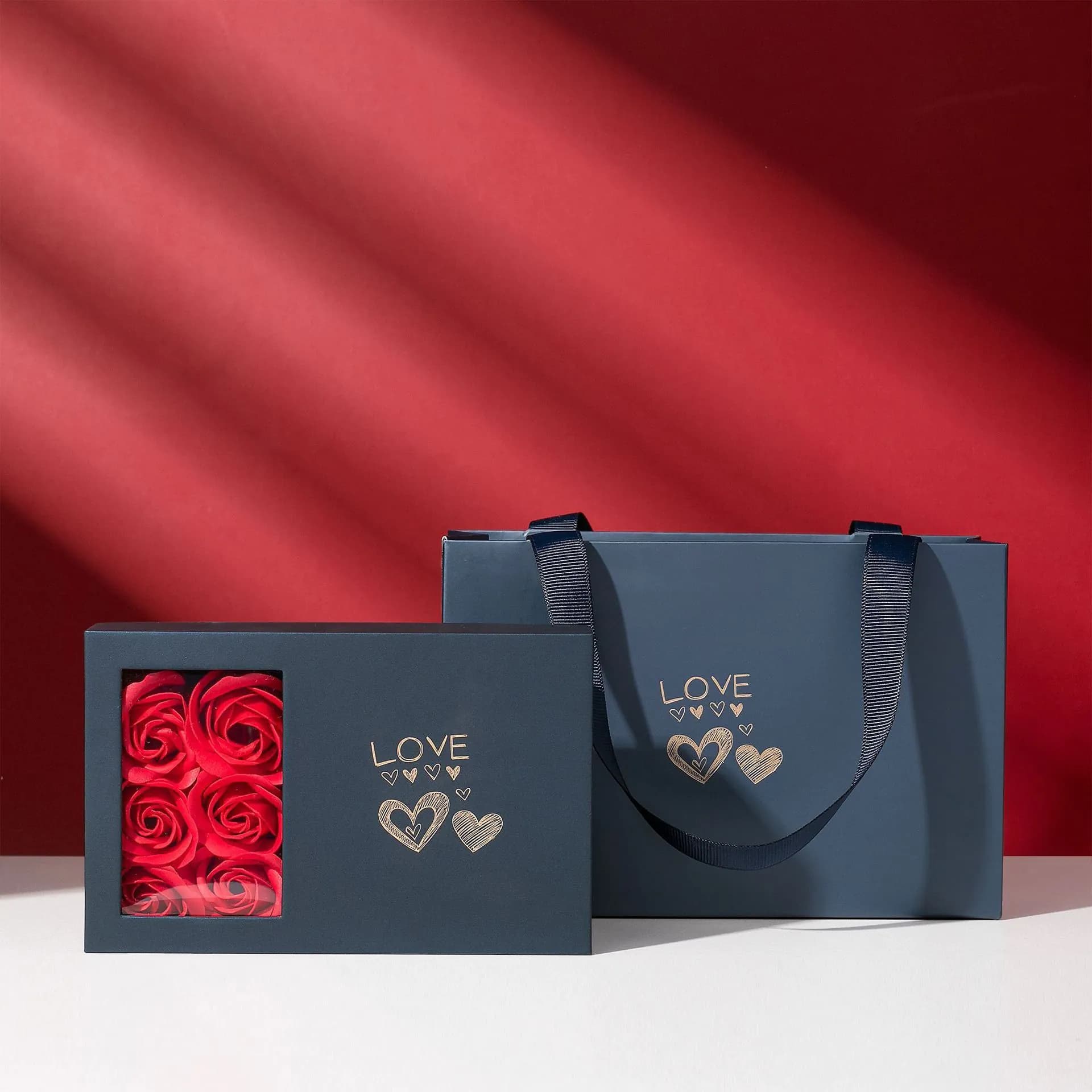 image-Spot Rose Gift Box - Open Window Design - Necklace Packaging
