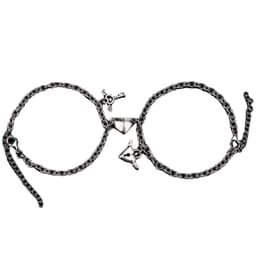 image-Simple Love Heart Bracelet Pair - Alloy Unisex Key Lock Jewelry