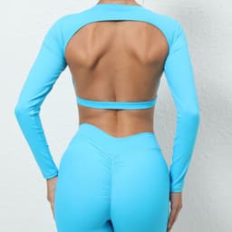 image-Women's Backless Sports Top - Quick-Dry Yoga