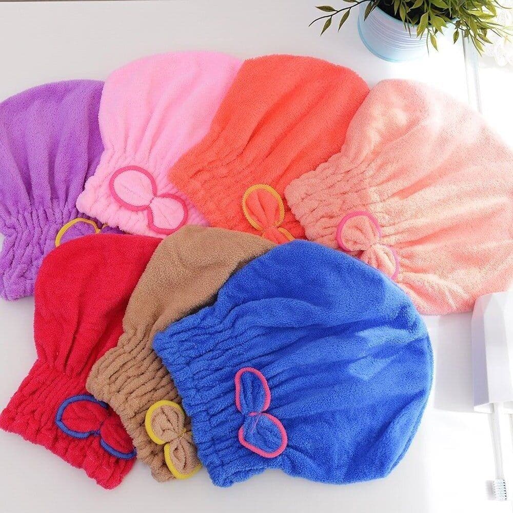 image-Coral Velvet Shower Cap - Purple 25x24cm