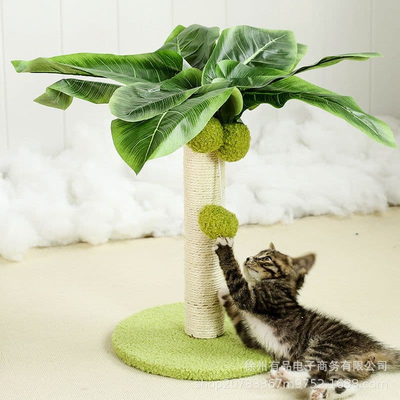 image-Cat Climbing Frame Sisal Scratching Toy Coconut Tree Climber - Claw Grinder