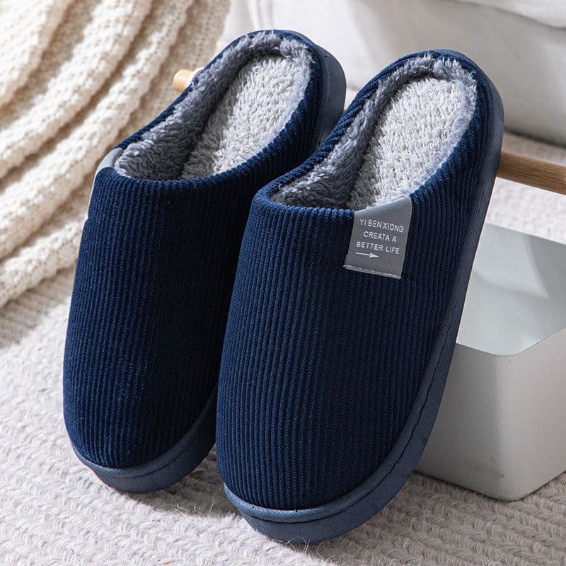 image-Unisex Thick-Soled Winter Cotton Slippers, Green, Size 38-39