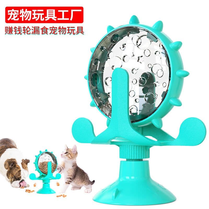 image-Wholesale Pet Supplies Manufacturers New Puppy Toys To Amuse Cats Slow Food Leakage Device Windmill Turntable
