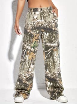 image-Women's High Waist Straight Denim Trousers - Casual