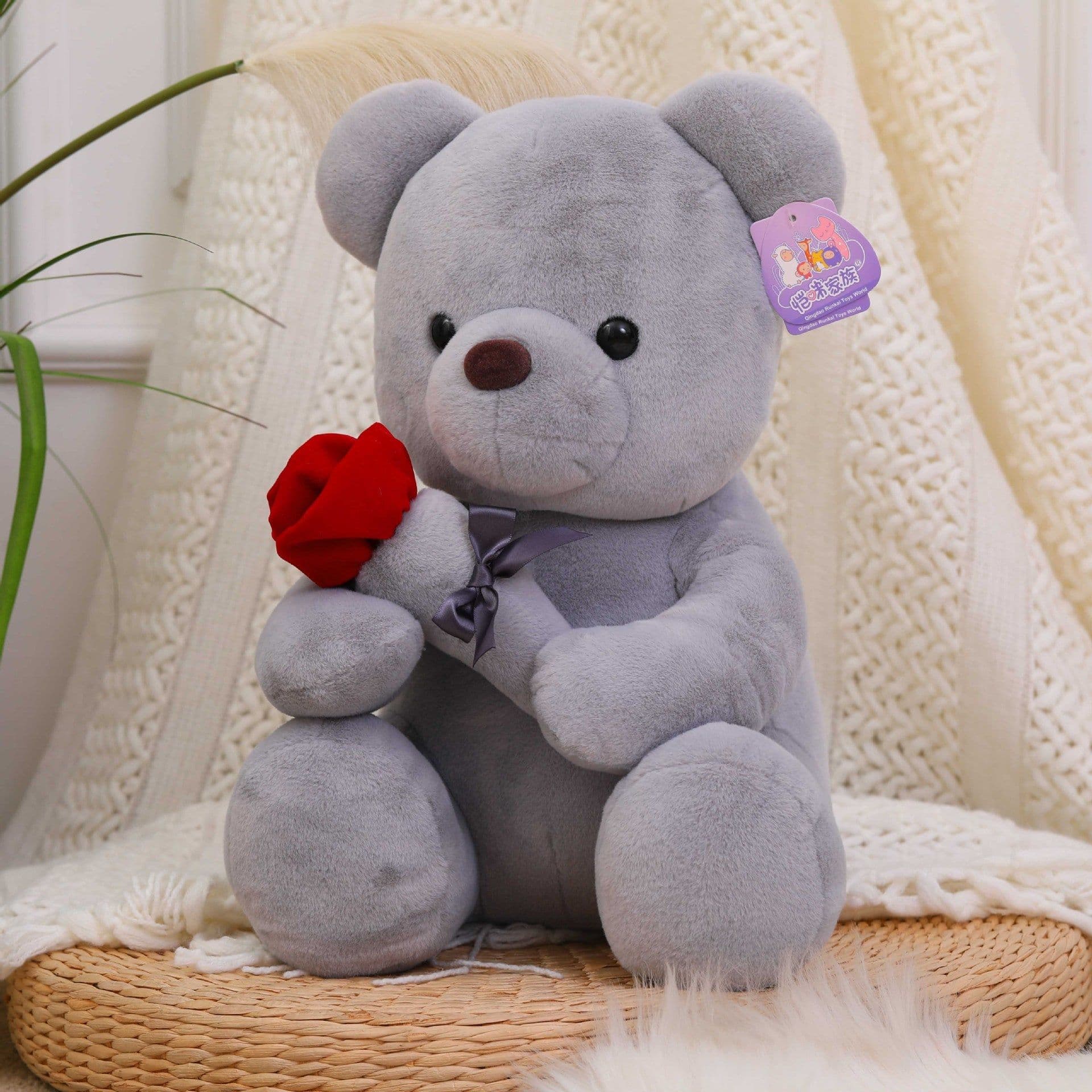 image-Manufacturers wholesale new rose teddy bear plush toys for girls Valentine's Day gift bear pillow doll