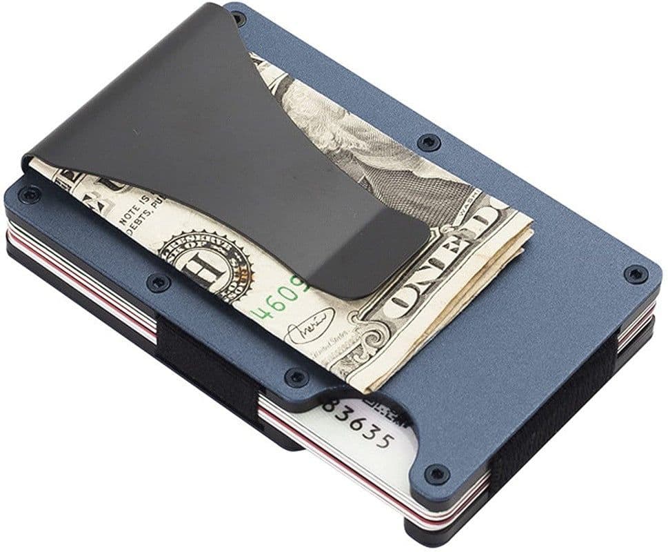 image-Aluminum Alloy RFID Credit Card Holder - Silver 2 in 1 Anti-Theft