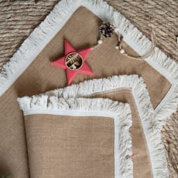 image-Yimanqiyun hemp rope placemat red tassel tableware mat woven color matching festival tassel bowl mat factory direct supply