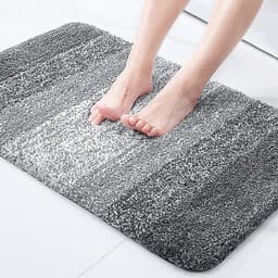 image-Junxi Microfiber Bath Step Mat - 41x61 Non-Slip - Black/Blue/Brown/Gray