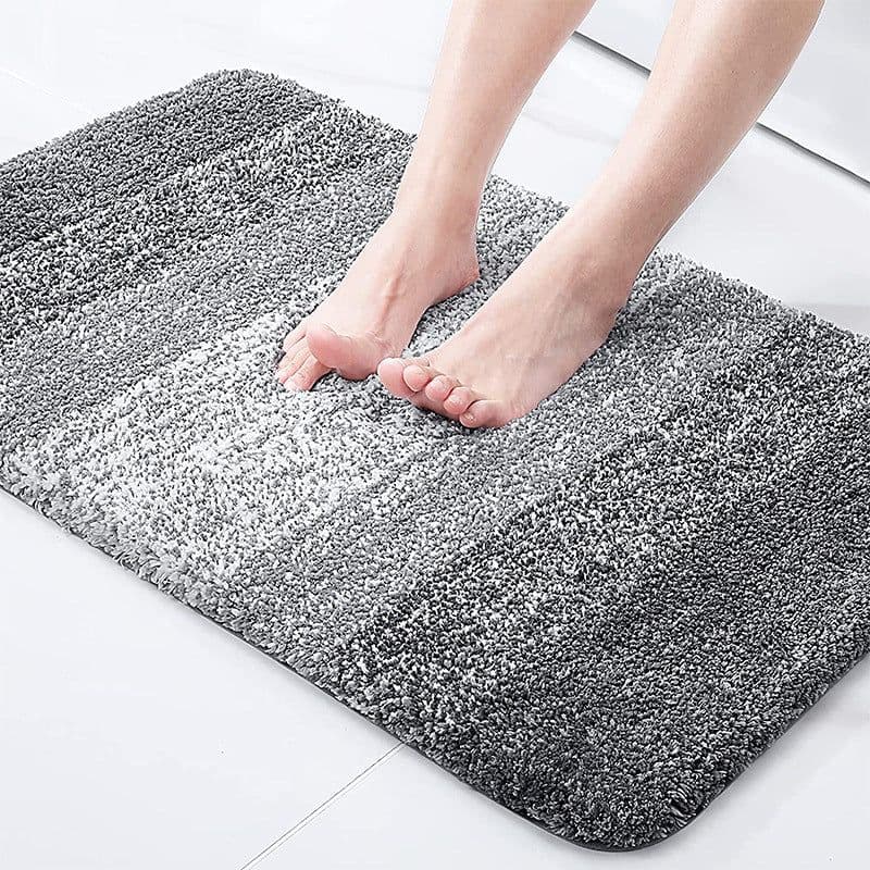 image-Junxi Microfiber Bath Step Mat - 41x61 Non-Slip - Black/Blue/Brown/Gray