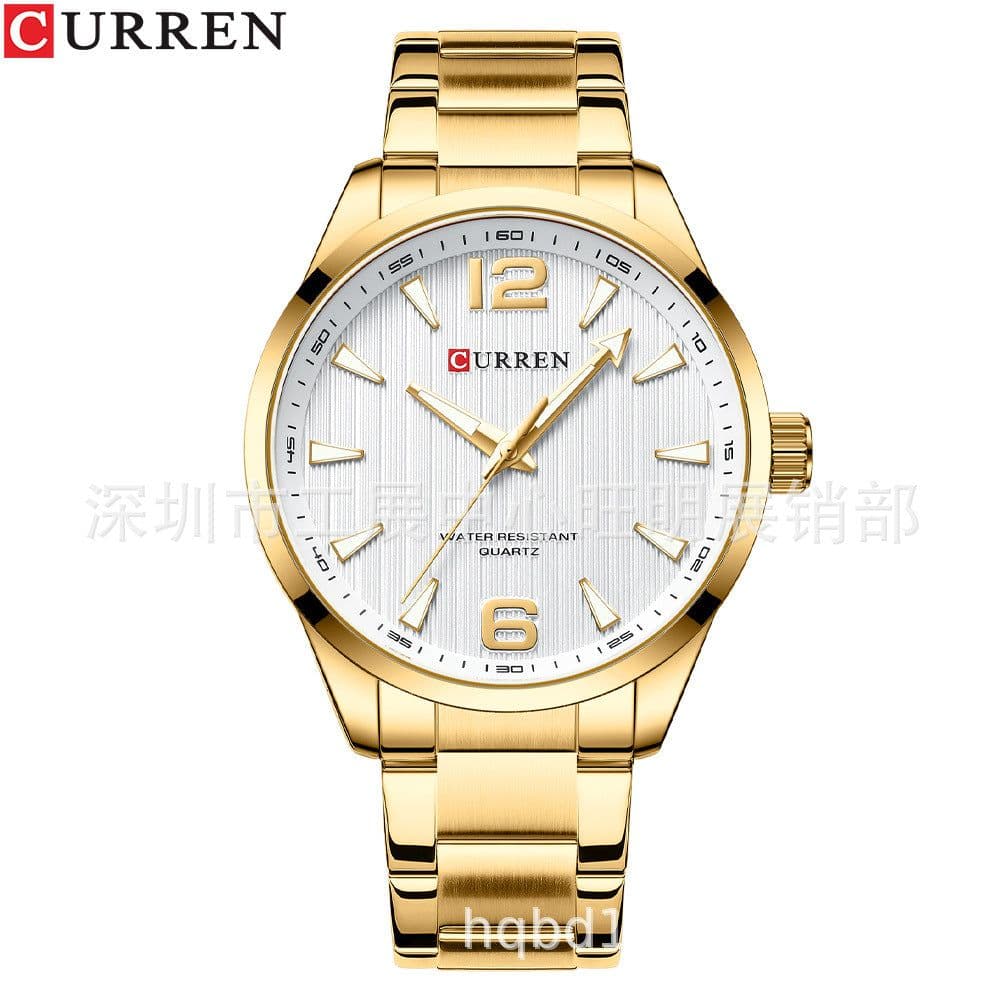 image-Curren 8434 Mens Waterproof Watch Large Dial Business