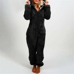 image-Women's Hooded Jumpsuit Fleece - Light Purple 5XL
