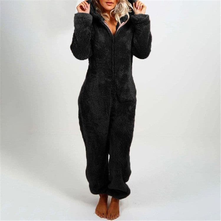 image-Women's Hooded Jumpsuit Fleece - Light Purple 5XL