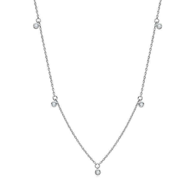 image-AINUOSHI Moissanite Necklace, 925 Silver, 0.3ct, European Style, 21-50cm