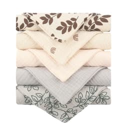 image-Baby Muslin Cotton Handkerchiefs 5pcs - Face Wipes Bibs