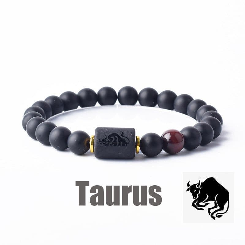 image-Tiger Eye Stone Zodiac Bracelet - Natural Stone Beaded