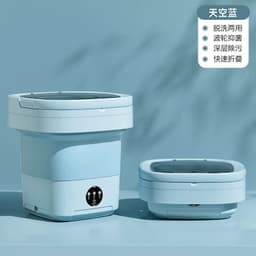 image-Folding washing machine portable large-capacity home wash-and-dry all-in-one dormitory underwear cleaning machine sock washing artifact