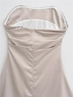 image-Black Strapless Tube Top Dress Short Skirt L