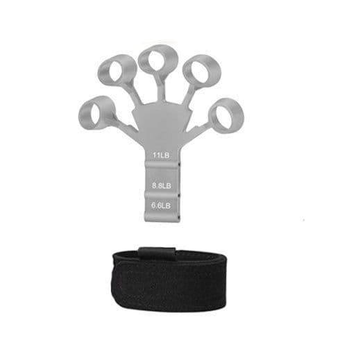 image-Silicone Wrist Tensioner, 5-Finger Exercise Trainer, Silica Gel, Black & Gray