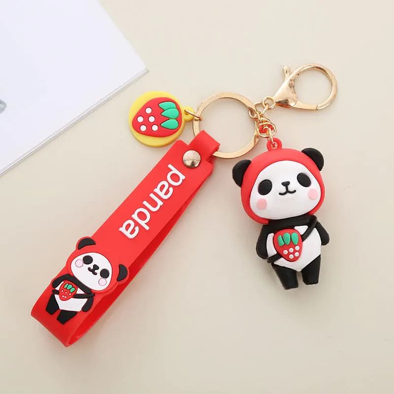 image-Panda Keychain Pendant - Soft Rubber Cartoon Cute
