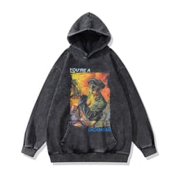 image-Cotton Fleece Hoodie - Kangaroo Pocket Loose Fit XXL