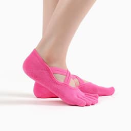 image-MEIKAN Women's Yoga Socks Five Toe Anti-Slip Cotton