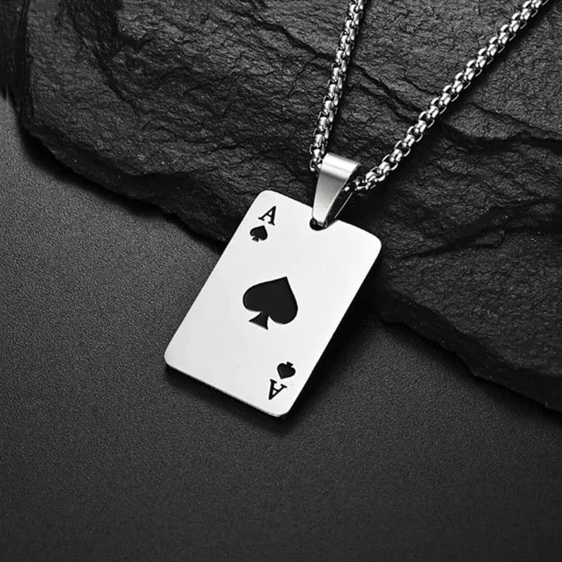 image-Yousu Spades Necklace Pendant - Ace of Hearts Titanium Steel