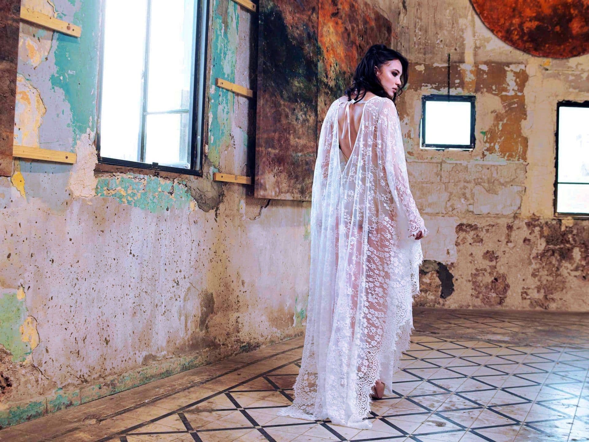 image-7195 Super large positioning flower eyelash lace beach blouse, loose long robe, long holiday skirt