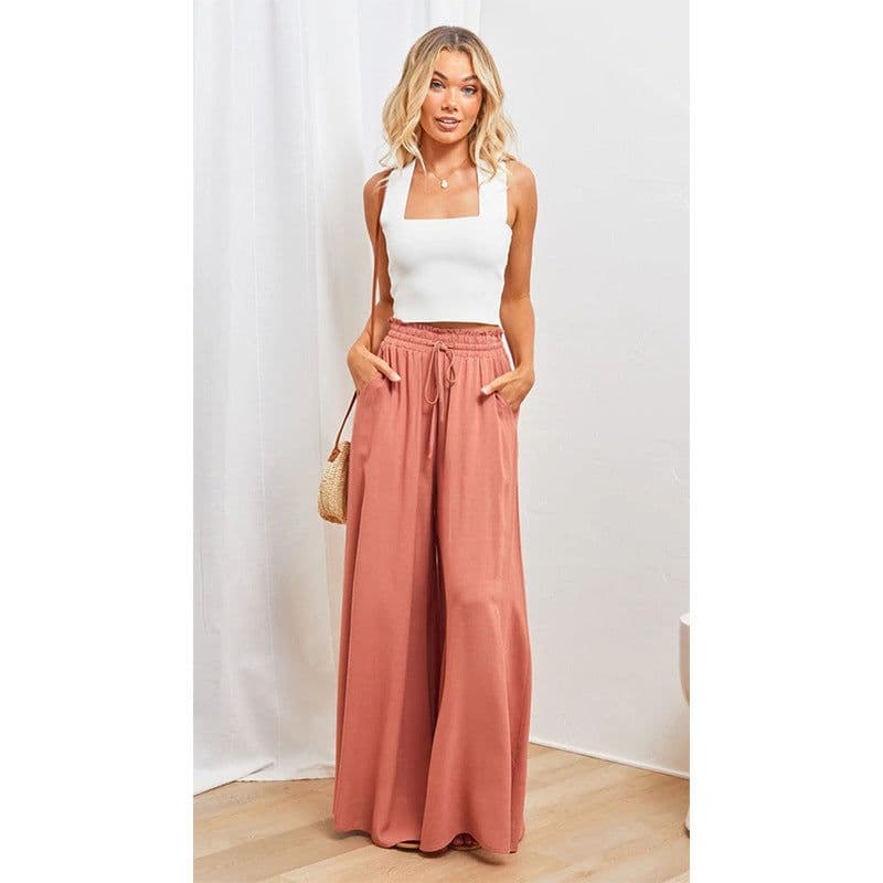 image-Mu Orange Wide-Leg Pants - Green High-Waist 2XL