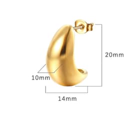 image-Women's Teardrop Earrings - Steel Water Drop 18K Gold