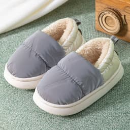 image-Boys' Slippers Cotton Gray 34-35 Toddler Warm