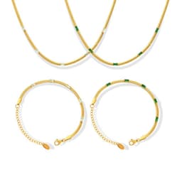 image-European and American celebrities ins style does not fade color inlaid zircon necklace personalized bracelet electroplating 18K gold fashionable jewelry set