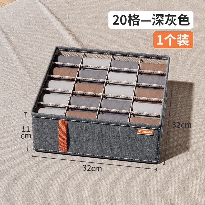 image-Underwear Storage Box - Dark Gray Oxford Cloth
