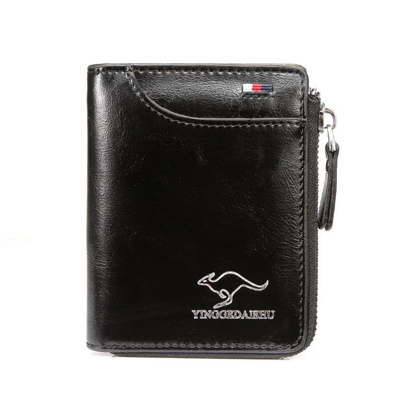 image-New Men's Wallet Short Retro Zipper Coin Purse Fashion Card Holder ID Set Money Card One Clutch Bag Trendy