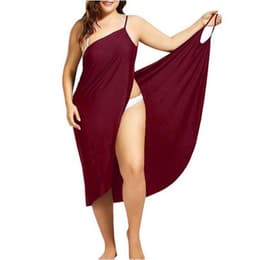 image-2023 milk silk shawl summer Amazon Europe and the United States new large size dress pure color sexy strap beach skirt