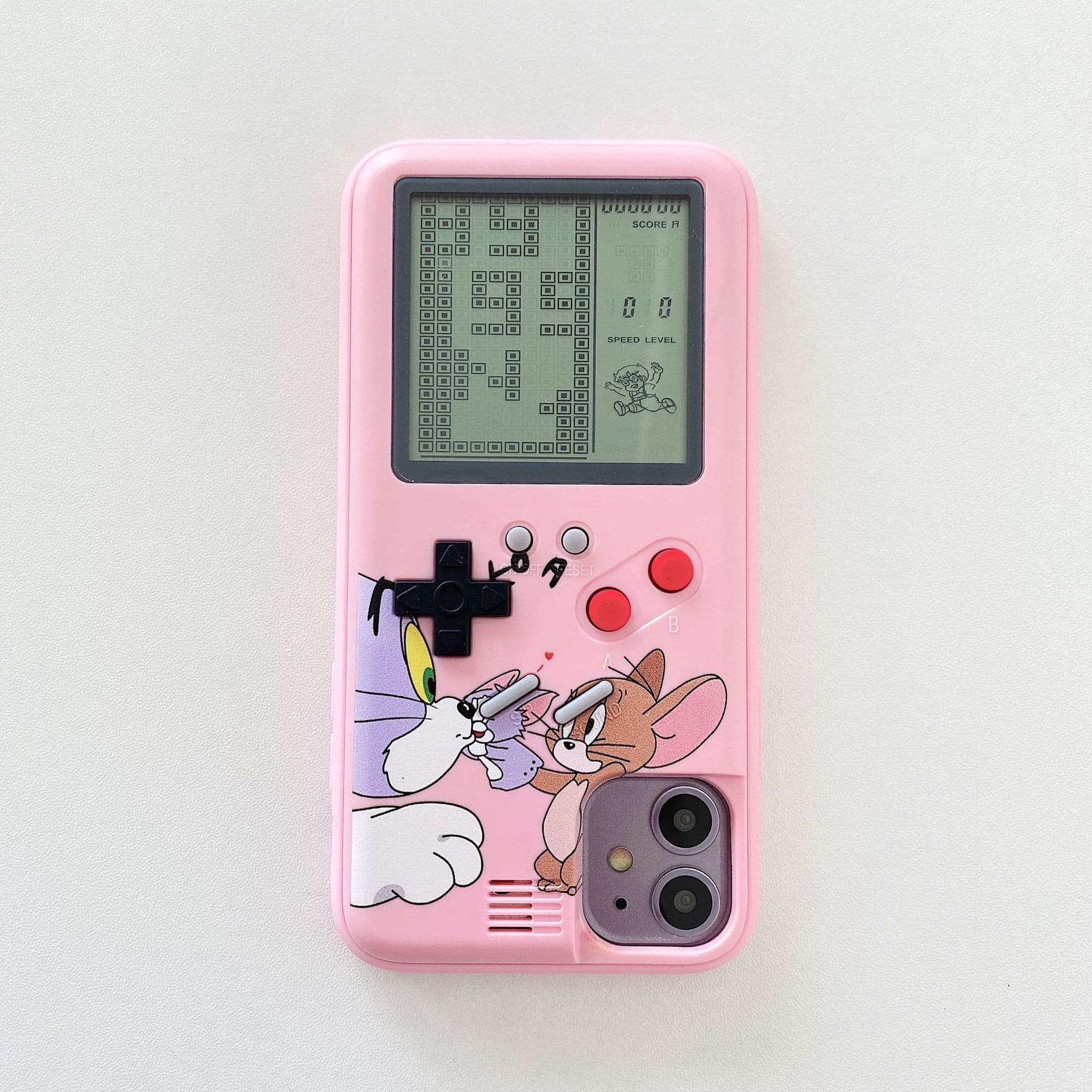 image-Tetris black and white screen Apple 13/12 suitable for iPhone 14promax game console mobile phone case xs/8p