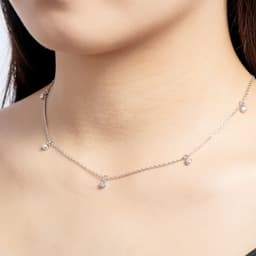 image-AINUOSHI Moissanite Necklace, 925 Silver, 0.3ct, European Style, 21-50cm